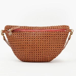 Clare V Grande Fanny Rattan Tan